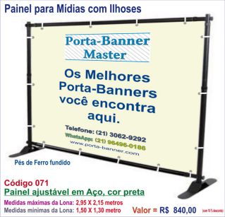 Painel-Moldura medidas ajustáveis para Lona a té 2,80 x 2,15 m - Clique para Ir à Página